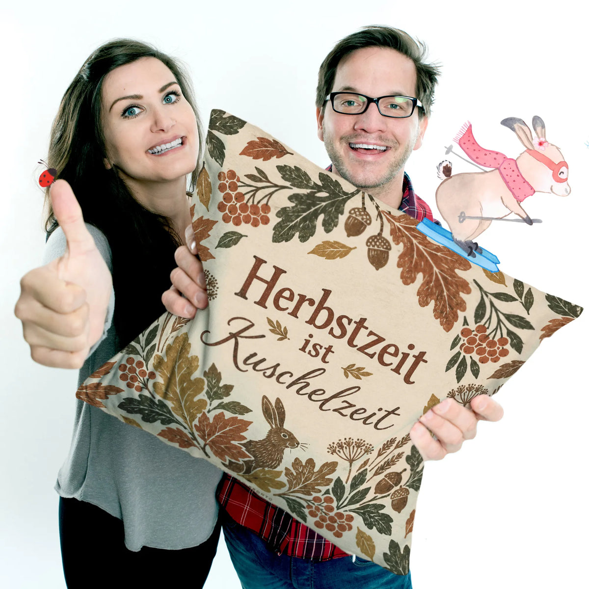 Kuscheliges Kissen für den Herbst mit Hase|p:2013897|h:ec689cc2d82933741300819b99499831
