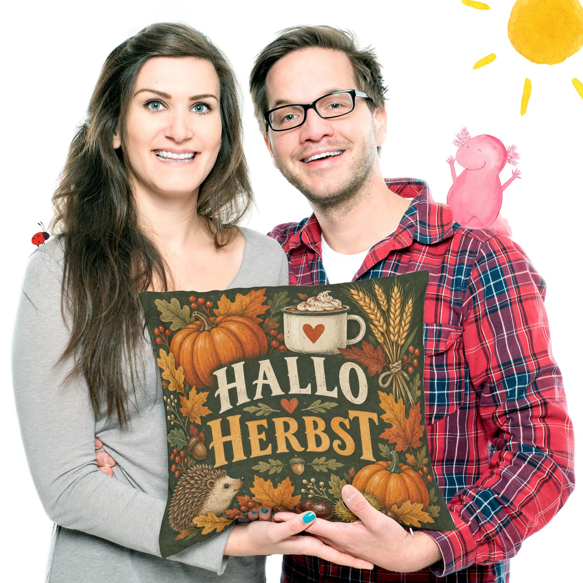 Gemütliches Kissen für den Herbst mit Kürbissen|p:2013899|h:0506db33655fece6610740b8ed676563
