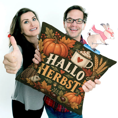 Gemütliches Kissen für den Herbst mit Kürbissen|p:2013899|h:3c63d0ee9469ca74ea576c273de592f0