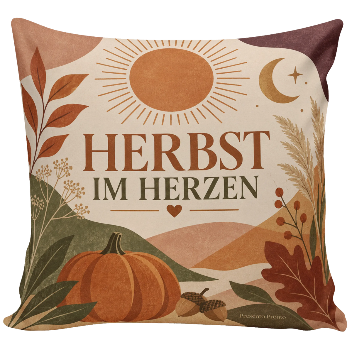 Gemütliches Herbstkissen für Herbstliebhaber mit Sonne und Mond|p:2013900|h:677481e57394091f6d6043d1c0b79f6a