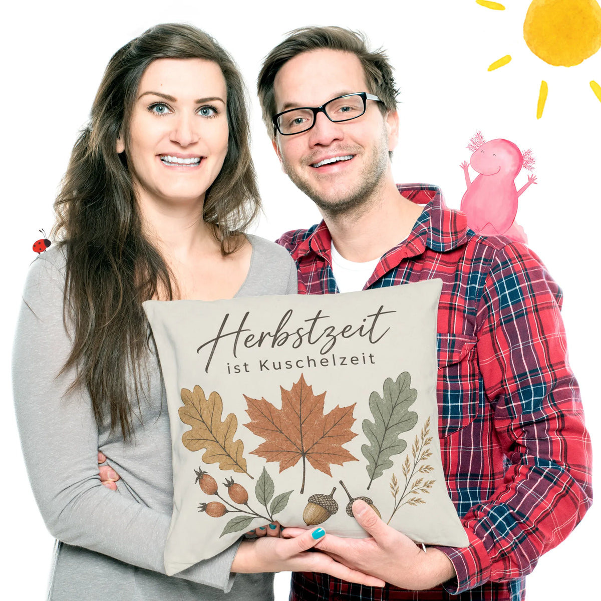 Gemütliches Kissen für den Herbst mit Eichenblättern und Hagebutten|p:2013903|h:dee88362db1a088aa1d7be501261f50e