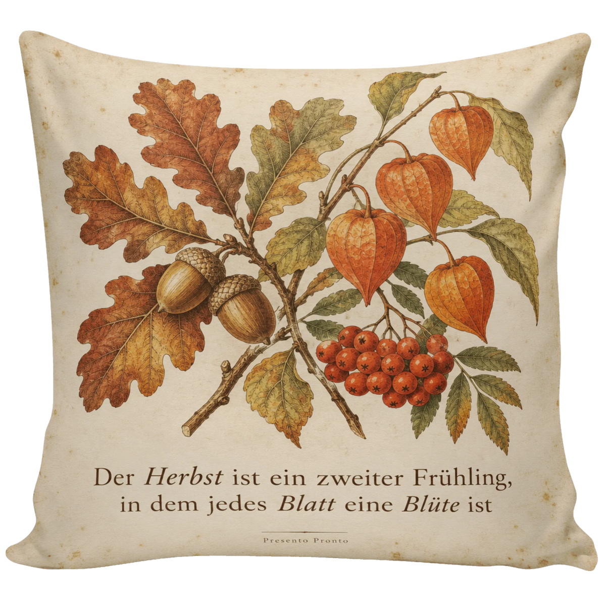 Stimmungsvolles Kissen für den Herbst mit Eichenblättern und Beeren|p:2013904|h:bd5ab1241d073cf7697fc27bf48a90fa