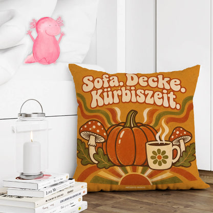 Gemütliches Kissen für den Herbst mit Kürbis und Kaffee|p:2013905|h:77af2a14a7e7b34fe51a16db76376c8f