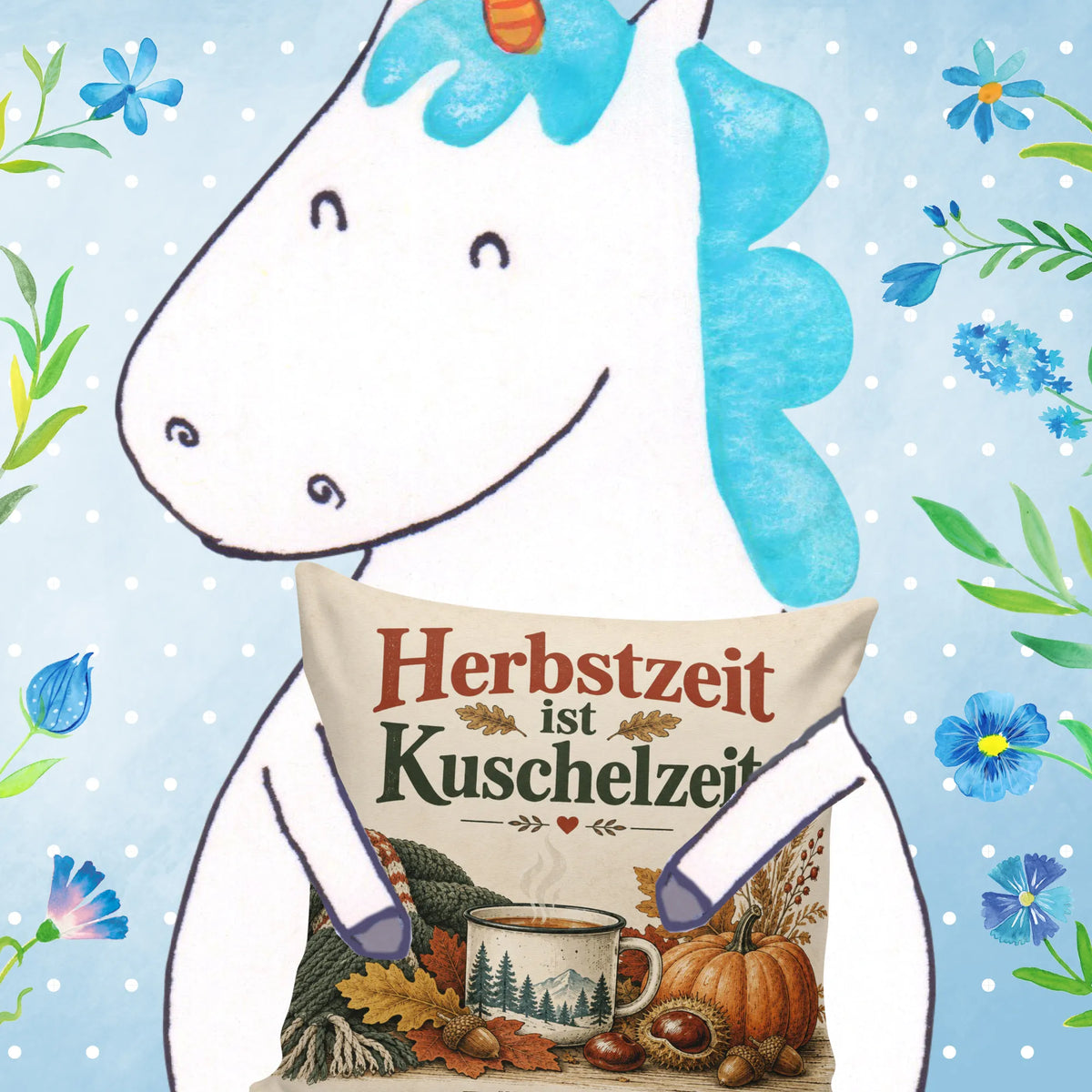 Gemütliches Kissen für den Herbst mit Kürbis und Teebecher|p:2013907|h:e8ba4363fee0481f6f8396cfba9ed852