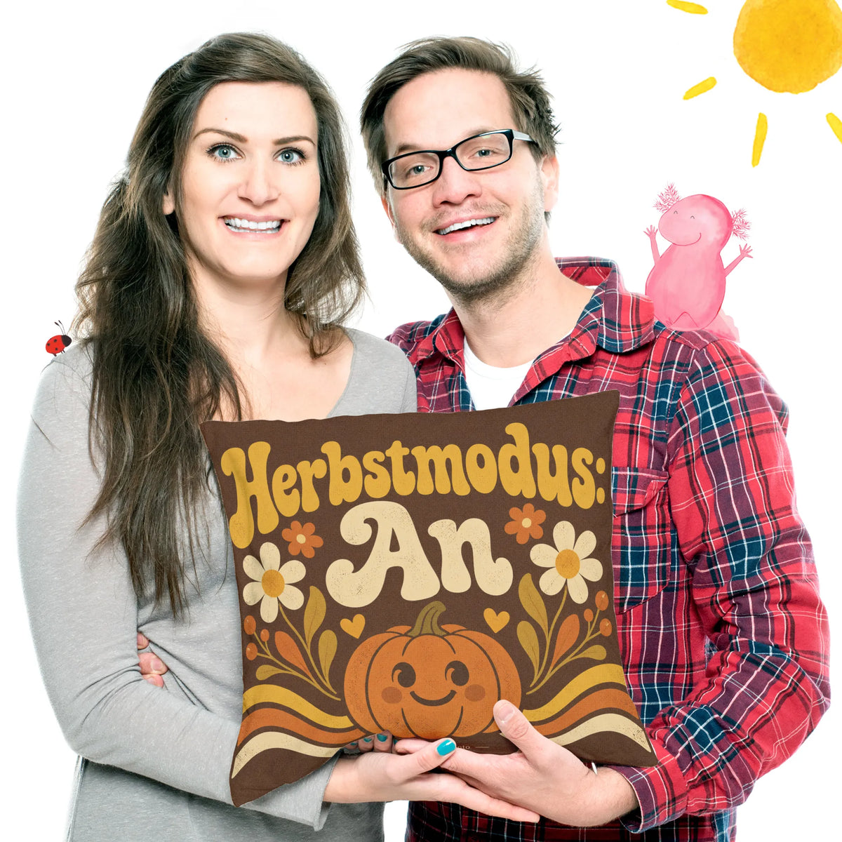 Gemütliches Kissen für den Herbst mit lächelndem Kürbis|p:2013909|h:c92d62f875777db253112bcff7fe8204