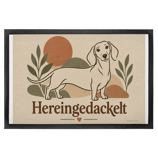 Lustige Fußmatte Hereingedackelt für Dackelfans mit Dackel|p:2013912|h:2666b339b6e37825241596b3064c447b