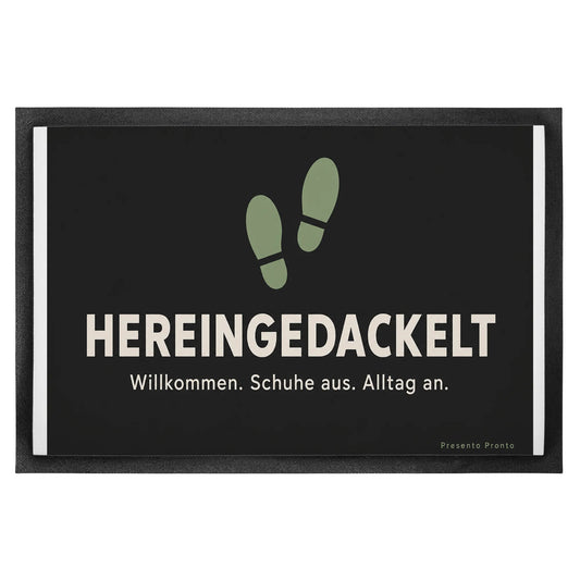 Lustige Fußmatte Hereingedackelt zum Einzug mit Schuhabdrücken|p:2013919|h:b2c20f787729ae9a906e4add93a59bc4