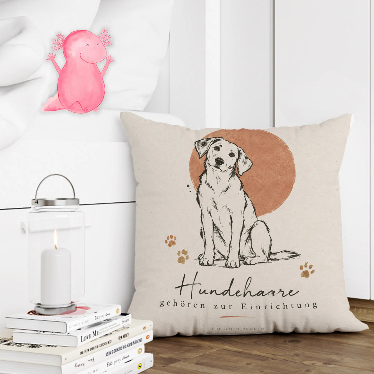 Lustiges Kissen für Hundebesitzer mit sitzendem Hund|p:2013943|h:5e33b24a4bfcf1e18ad41ad680af0e40