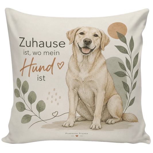 Gemütliches Kissen für Hundeliebhaber mit ruhigem Hund|p:2013944|h:0d14104640e12131464be75021cc3854