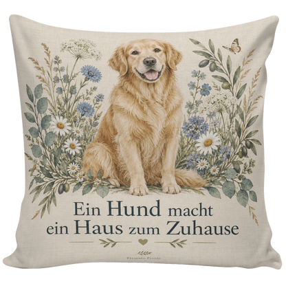 Emotionales Kissen für Hundefans mit sitzendem Hund|p:2013946|h:305828cea3c4e689d14e70579aa4d3b4