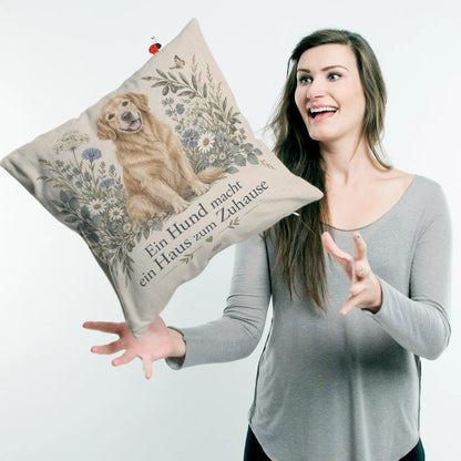 Emotionales Kissen für Hundefans mit sitzendem Hund|p:2013946|h:3b49bf2647ca60f065aad07f8cb36e63