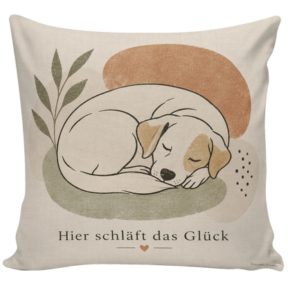 Gemütliches Kissen mit schlafendem Hund für Hundefans|p:2013947|h:ee685409b0335a9fd1fcae286ad7244b