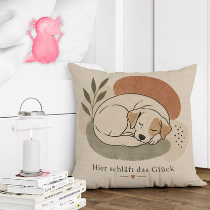 Gemütliches Kissen mit schlafendem Hund für Hundefans|p:2013947|h:b5a691e73bf8571590c00d384f60b302
