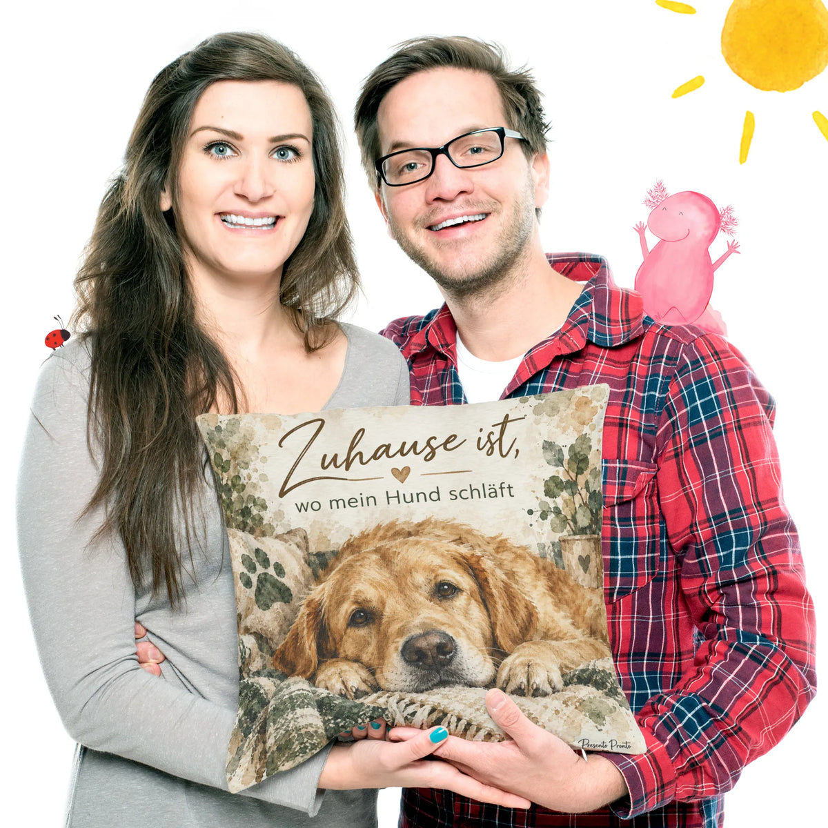 Gemütliches Kissen für Hundebesitzer mit schlafendem Retriever|p:2013948|h:05d7e90dd6d92d917503d5fef517e581