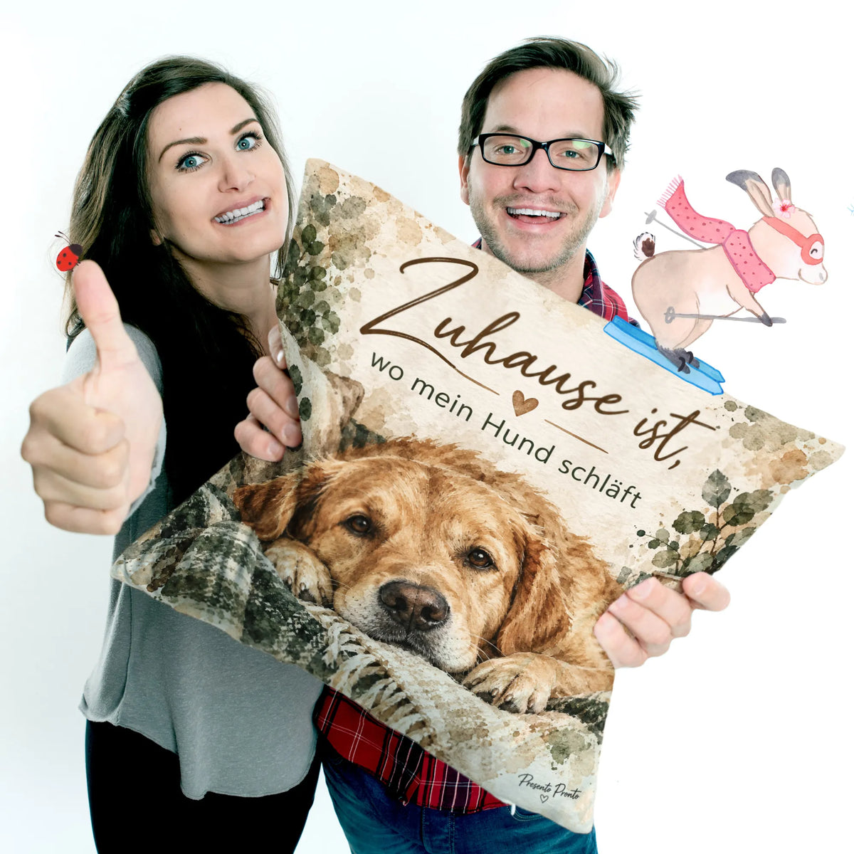 Gemütliches Kissen für Hundebesitzer mit schlafendem Retriever|p:2013948|h:022df7b307bce8fab087561aa700cfb6