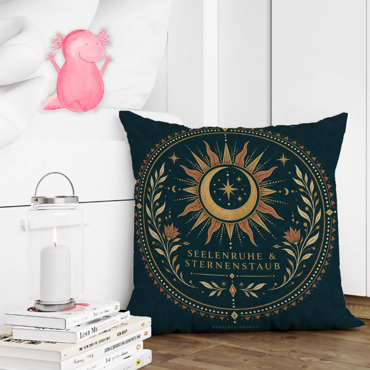 Entspannendes Boho Kissen für Yoga und Meditation mit Mondsichel|p:2013950|h:709b2d092b48db202be2b31698891d0e