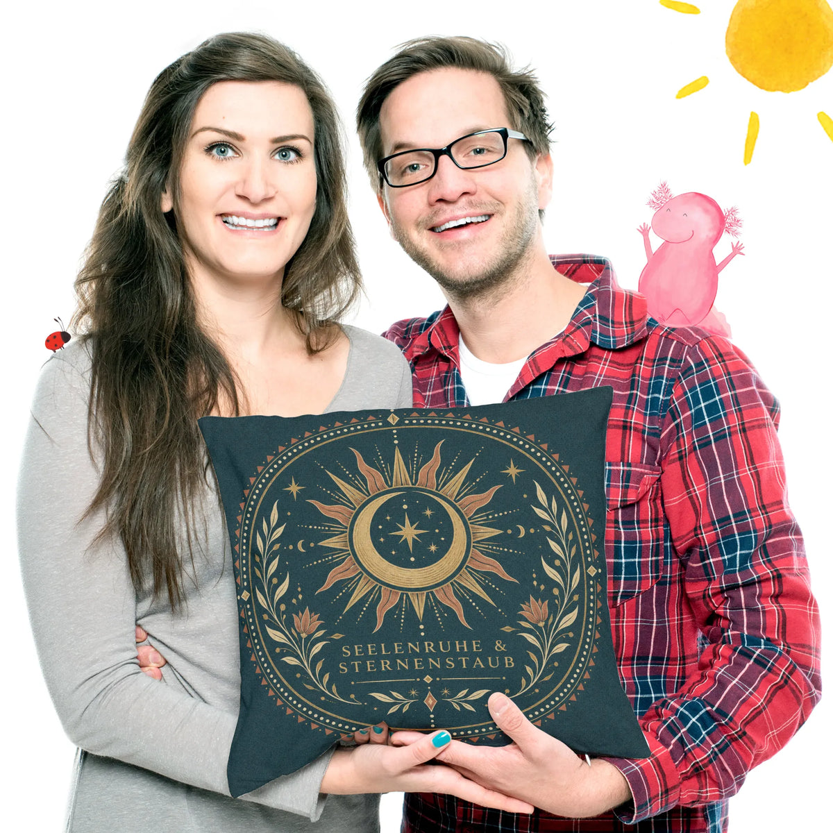 Entspannendes Boho Kissen für Yoga und Meditation mit Mondsichel|p:2013950|h:b5771c1070c151e2621aced65046350a