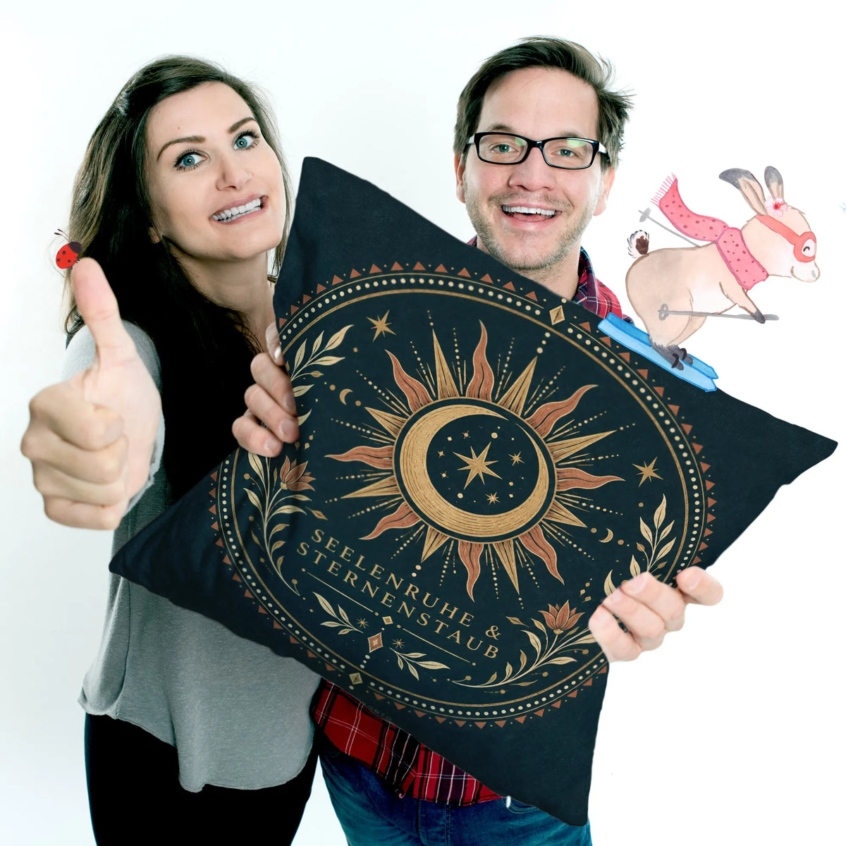 Entspannendes Boho Kissen für Yoga und Meditation mit Mondsichel|p:2013950|h:575459beff35bec800be908cfca779ba