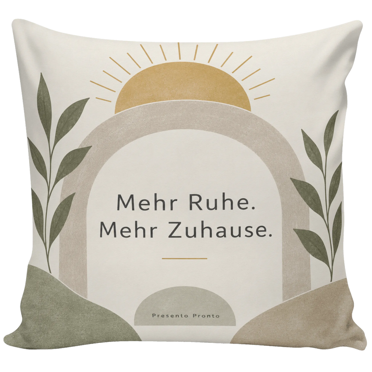 Ruhiges Boho Kissen zum Einzug mit Bogen und Sonne|p:2013951|h:a3e749182229f9f54b8a5e94e8add998
