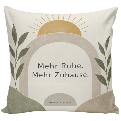 Ruhiges Boho Kissen zum Einzug mit Bogen und Sonne|p:2013951|h:a3e749182229f9f54b8a5e94e8add998