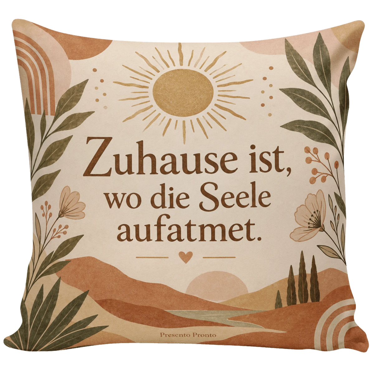 Gemütliches Boho-Kissen mit Sonne und Blättern|p:2013952|h:c362309bc21531b67b35a672582bcf09