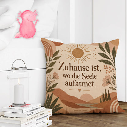 Gemütliches Boho-Kissen mit Sonne und Blättern|p:2013952|h:6640652942ec92101b2307e5081f7e44
