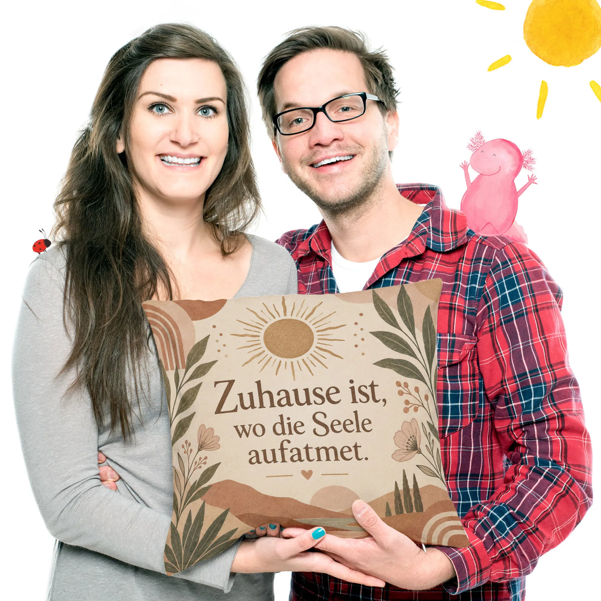 Gemütliches Boho-Kissen mit Sonne und Blättern|p:2013952|h:ec6e018b1af86348517781f9579b9126
