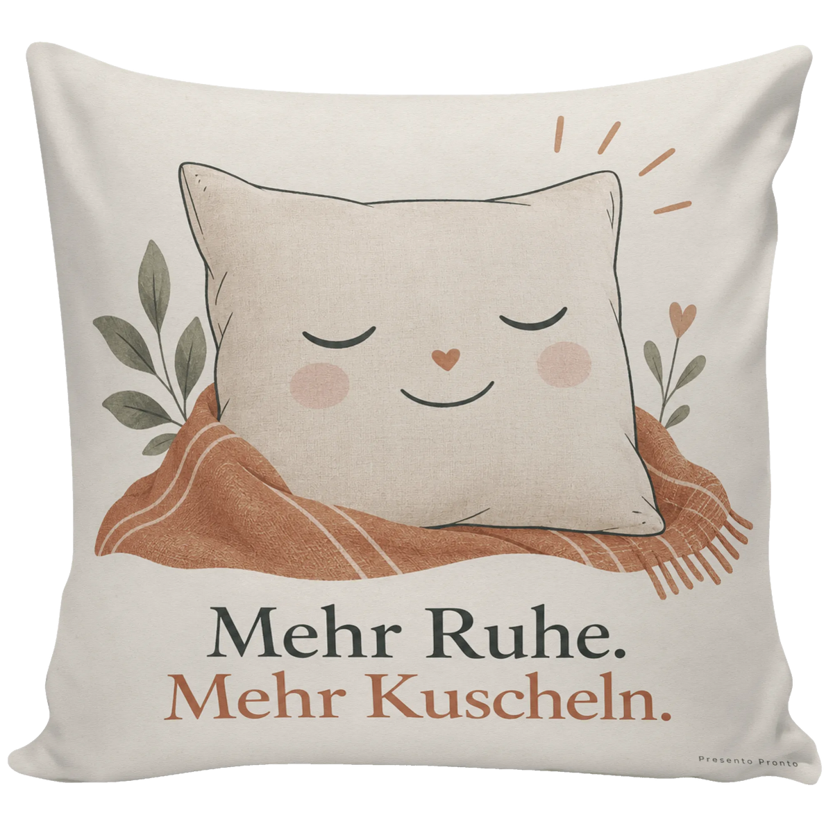 Elegantes Kissen mit Gesicht für ruhige Kuschelmomente|p:2013955|h:5eadb7d498f9d065d03abb221901e61b