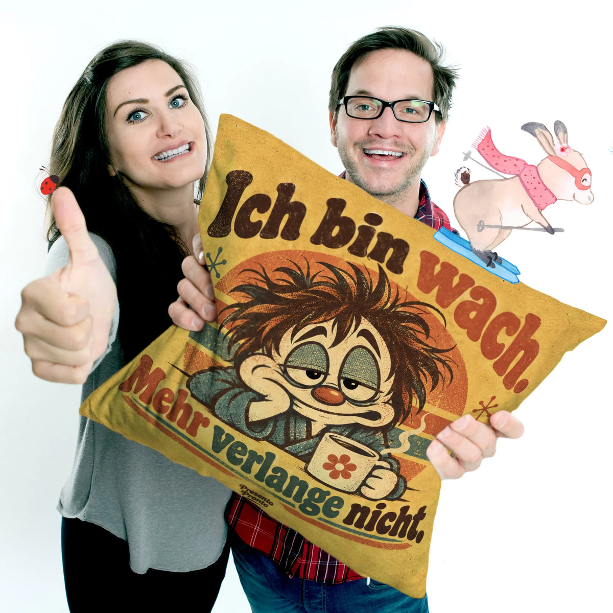Lustiges Kissen mit Gesicht für Morgenmuffel|p:2013959|h:1b3c3c821292246bc29ee4b6fd42b275
