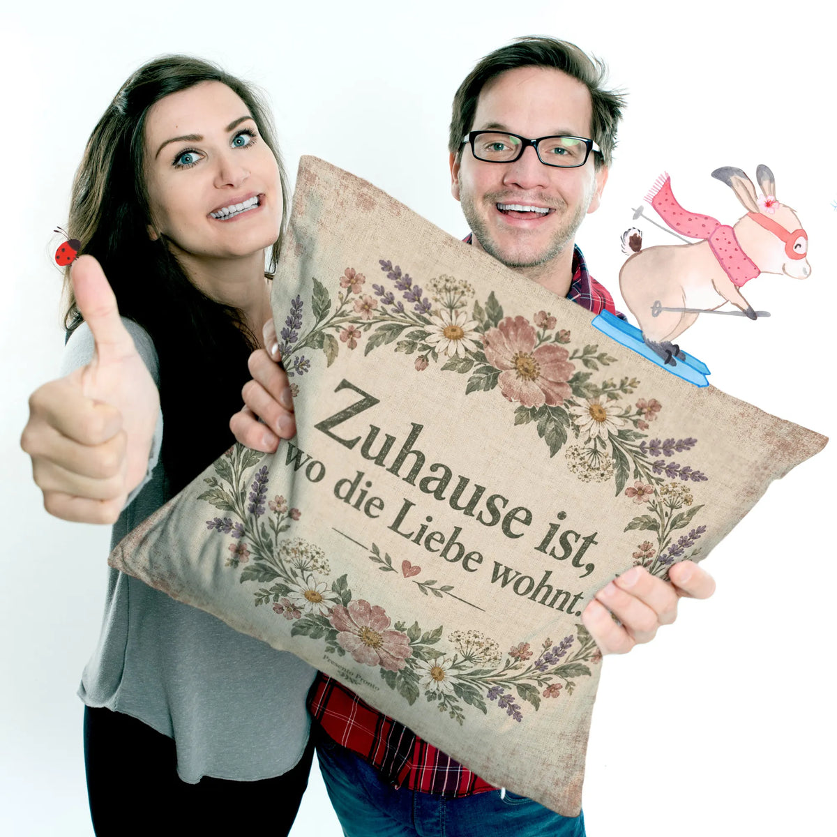 Gemütliches Vintage Kissen fürs Zuhause mit Blumenkranz|p:2013961|h:feb80b53e3c4cbb59e68143e4b2ec526