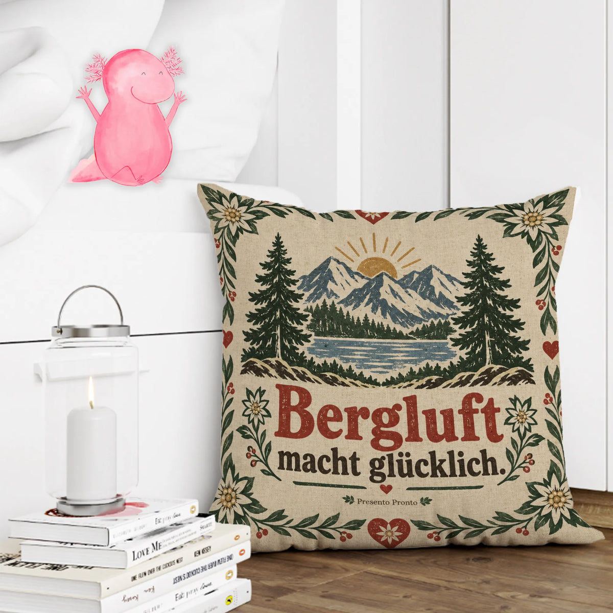 Gemütliches Vintage Kissen für Bergliebhaber mit Berglandschaft|p:2013963|h:837668fcf771257f68ee6f5257764e6e