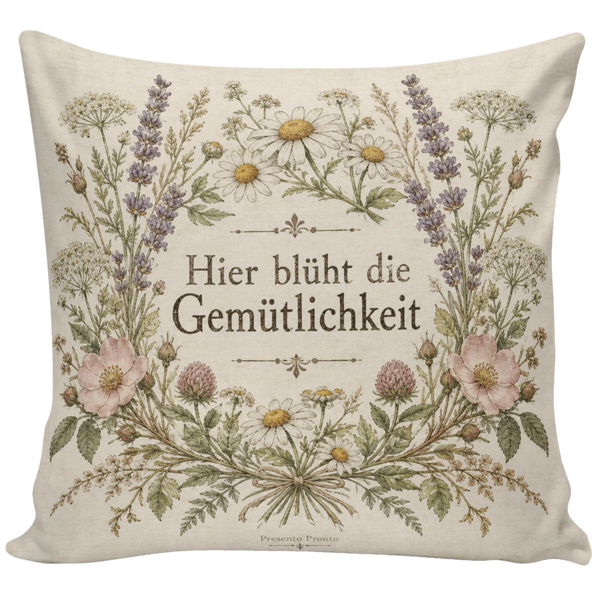 Gemütliches Vintage Kissen für Kräuterfans mit Wildkräutern|p:2013964|h:b2daf4acce578030fc9750022c4a1b35