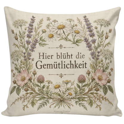 Gemütliches Vintage Kissen für Kräuterfans mit Wildkräutern|p:2013964|h:b2daf4acce578030fc9750022c4a1b35