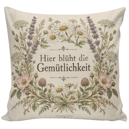 Gemütliches Vintage Kissen für Kräuterfans mit Wildkräutern|p:2013964|h:b2daf4acce578030fc9750022c4a1b35
