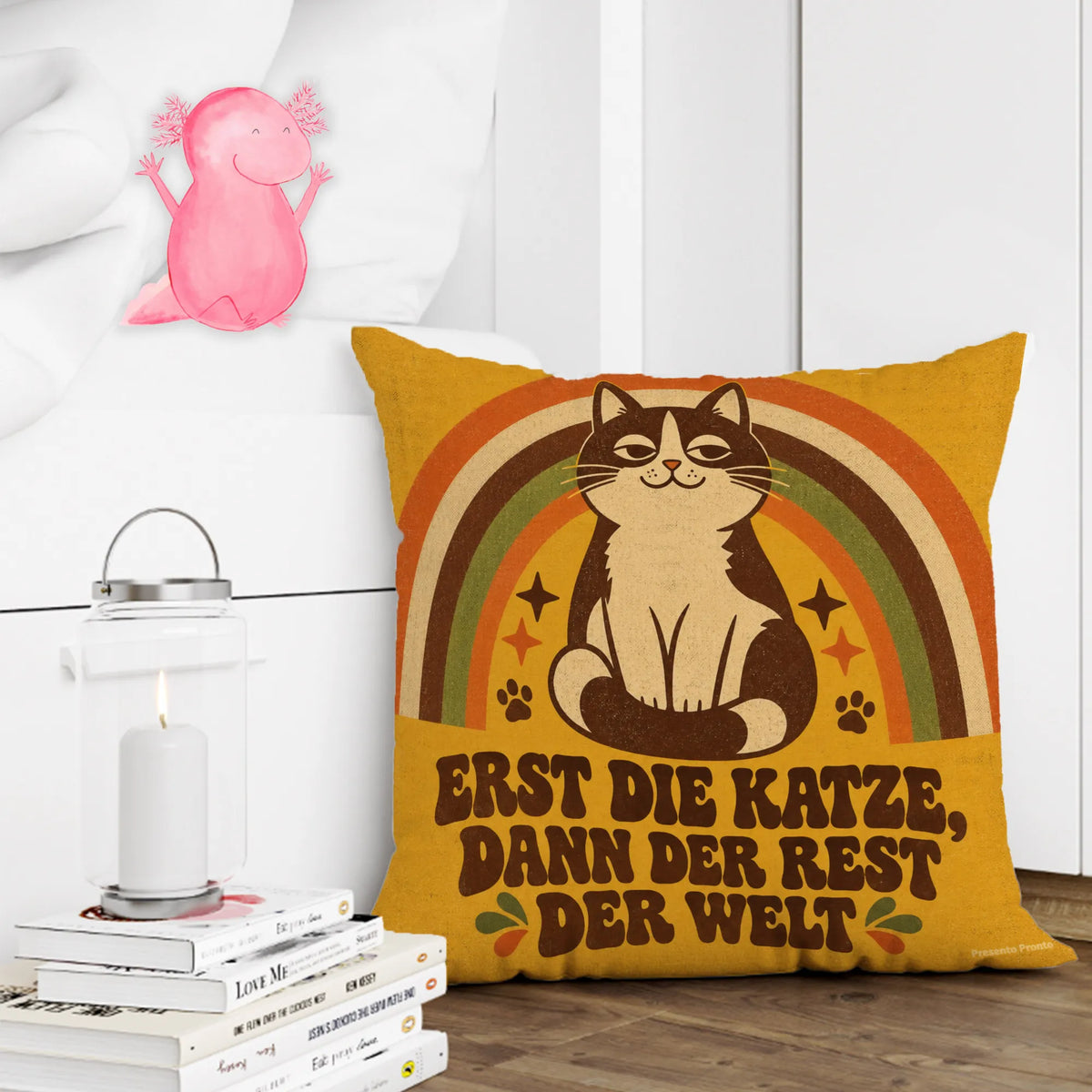 Lustiges Kissen für Katzenliebhaber mit Regenbogen|p:2013968|h:7f2f76911387842b6fcb178b2d679b27