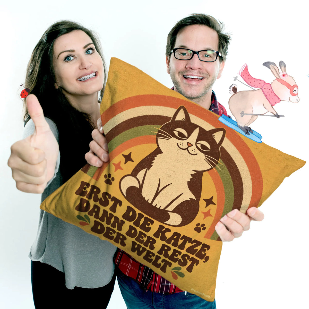 Lustiges Kissen für Katzenliebhaber mit Regenbogen|p:2013968|h:767a74598a82c21d5ebbdc329a83a100