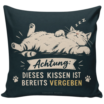 Lustiges Katzenkissen für Katzenfans mit liegender Katze|p:2013969|h:433b5cb3adae616e2401275f2fb997d1