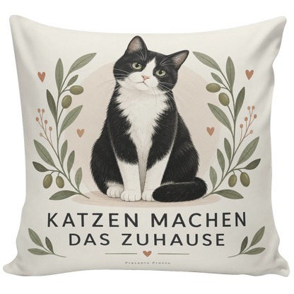 Süßes Kissen für Katzenliebhaber mit schwarz-weißer Katze|p:2013970|h:fc62afa0aafa5cf53cf6664ee2809bcf