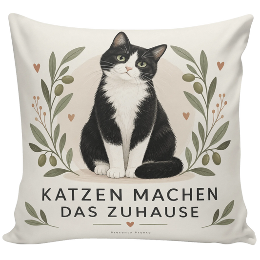 Süßes Kissen für Katzenliebhaber mit schwarz-weißer Katze|p:2013970|h:fc62afa0aafa5cf53cf6664ee2809bcf