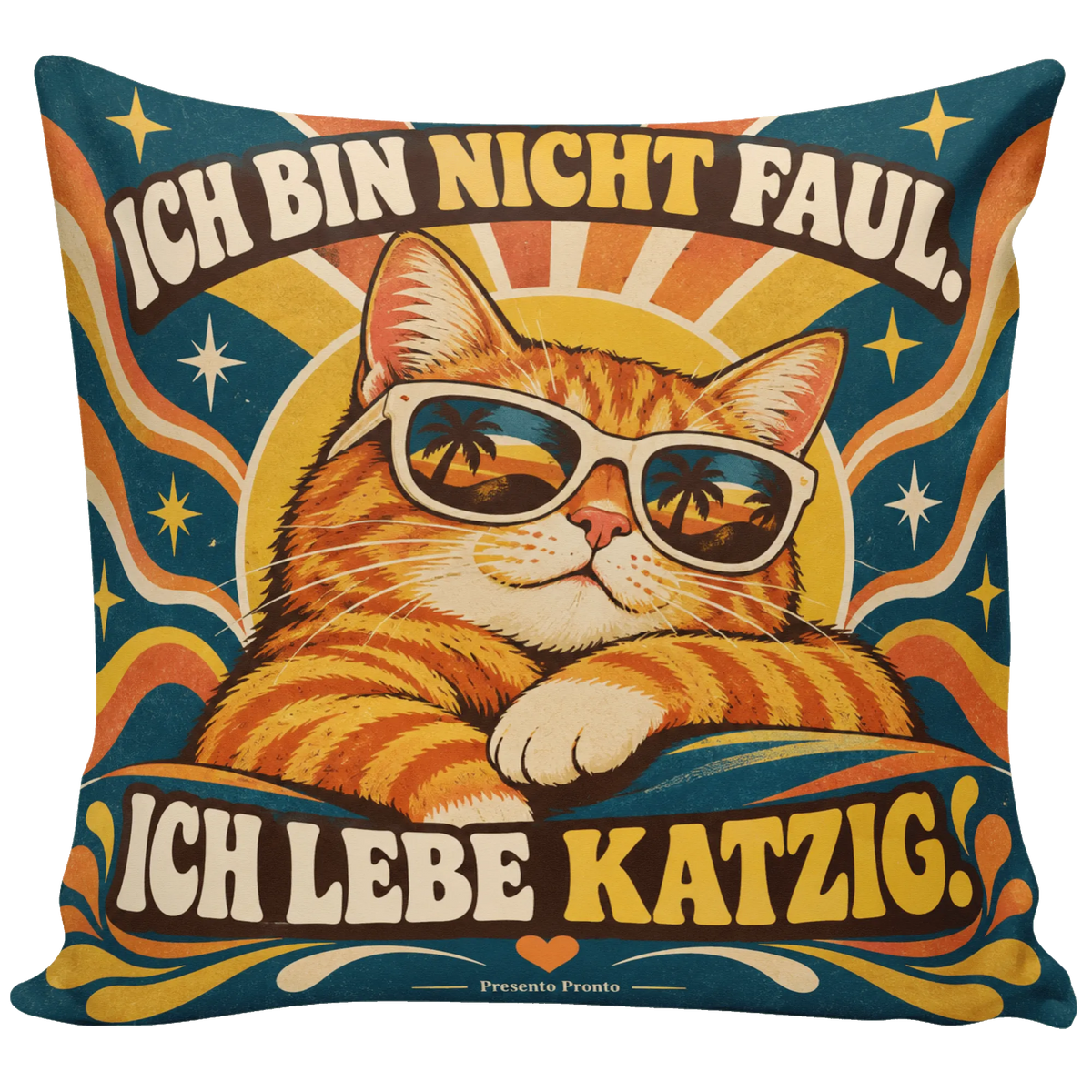 Lustiges Katzenkissen für Katzenliebhaber mit Sonnenbrille|p:2013971|h:28d1c81976815d1cdd3c8568d858b40c