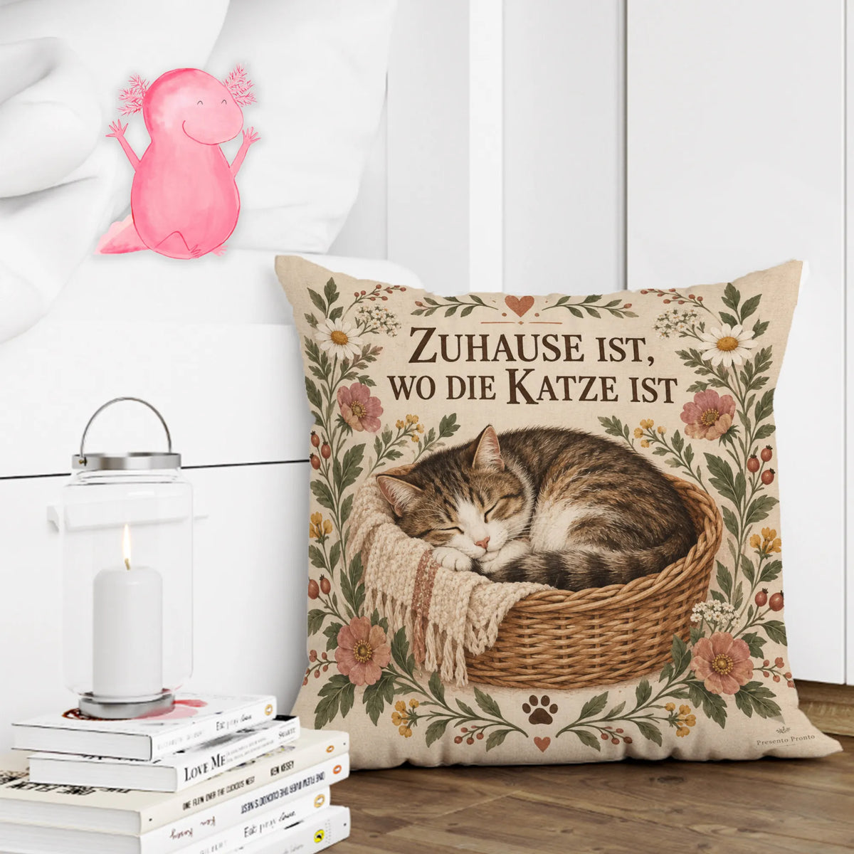 Gemütliches Kissen für Katzenliebhaber mit schlafender Katze|p:2013972|h:7821142a57dfa742a3d07b058d4b5957