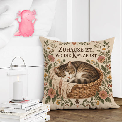 Gemütliches Kissen für Katzenliebhaber mit schlafender Katze|p:2013972|h:7821142a57dfa742a3d07b058d4b5957