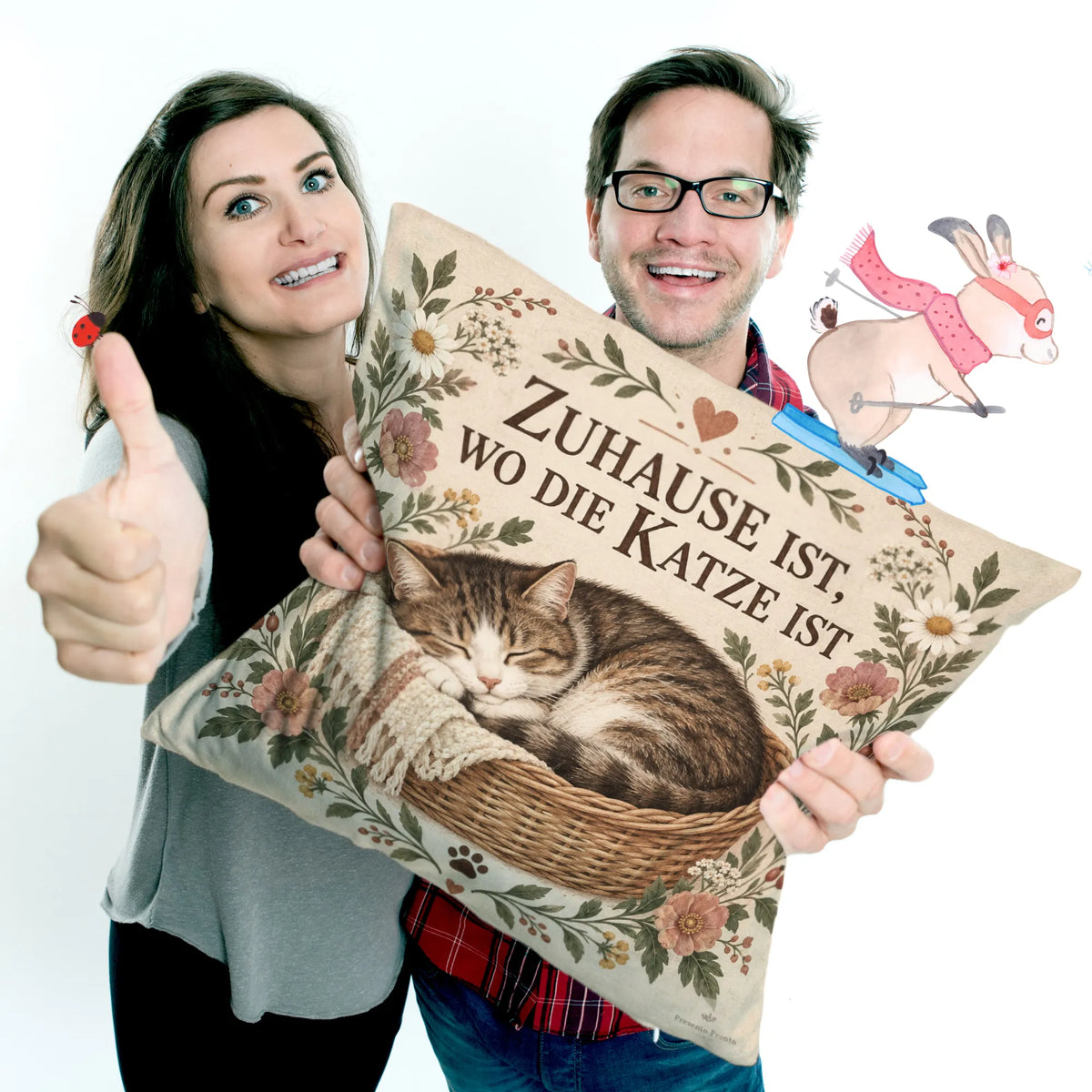 Gemütliches Kissen für Katzenliebhaber mit schlafender Katze|p:2013972|h:95f1a59aebade01f39b168acbf19354a