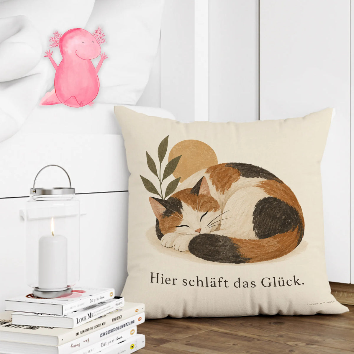 Gemütliches Kissen mit schlafender Katze für Katzenliebhaber|p:2013973|h:e391f9166accbcee85a38e14e03c1ca4