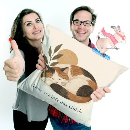 Gemütliches Kissen mit schlafender Katze für Katzenliebhaber|p:2013973|h:baf9dc7ba3bcfceb78130c67cb86d853