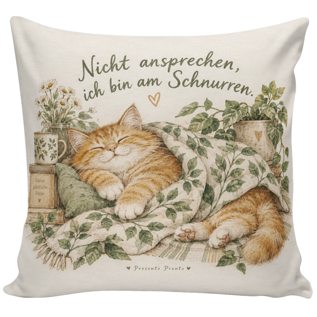Lustiges Katzenkissen für Katzenliebhaber mit roter Katze|p:2013974|h:467665e09abdf7d80ba25a2e86bfa035
