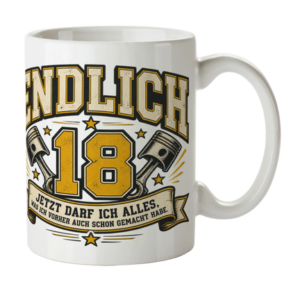 Lustige Tasse zum 18. Geburtstag für Jungen mit Geburtstagszahl 18|p:2013991|h:52ff41ae08ace017ed13f406502afb9e