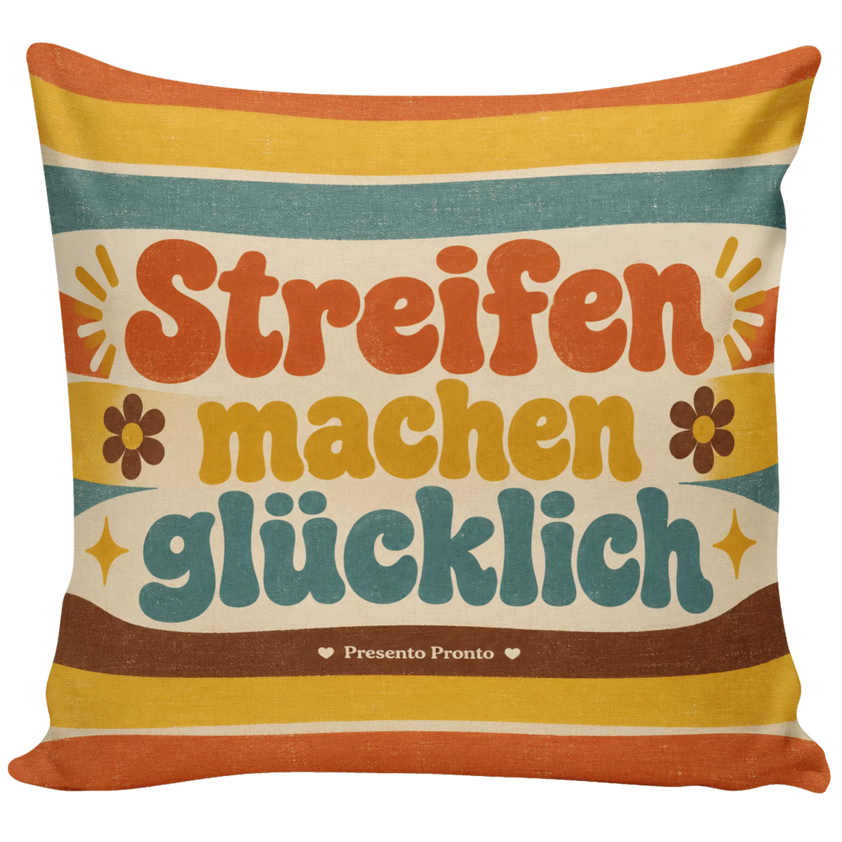 Fröhliches gestreiftes Kissen mit Retro-Streifen fürs Zuhause|p:2013999|h:5284c79ea00fb7aa8ce72a6cecb2d168