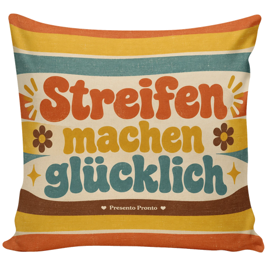 Fröhliches gestreiftes Kissen mit Retro-Streifen fürs Zuhause|p:2013999|h:5284c79ea00fb7aa8ce72a6cecb2d168