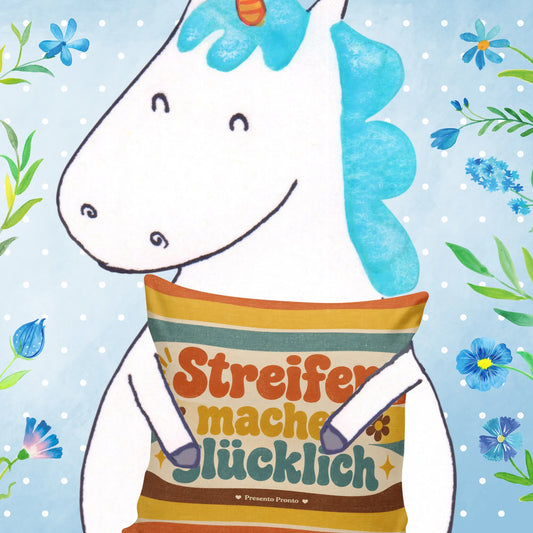 Fröhliches gestreiftes Kissen mit Retro-Streifen fürs Zuhause|p:2013999|h:9215db163dad37e2c76c11d09a20f5d8